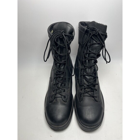 Vibram 795B Leather Navy Flight Deck Boots Size 10.5 Black Steel Toe Gortex USA - Picture 2 of 6